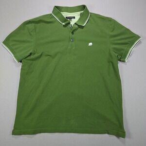 Banana Republic Mens XL Green Fitted Pique Polo Shirt Elephant Logo